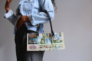 2000s Comic Strip Newspaper Baguette Handbag