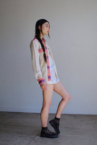 1970s Pink Melon Striped Western Shirt