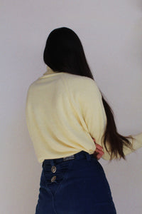 1980s Butter Yellow Turtleneck Sweater