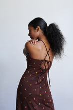Load image into Gallery viewer, 1970s Brown Knit Floral Print Sundress