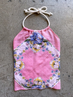 Hankie Halter Top Pink Gauze - Pastel Tulips | Medium