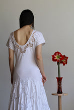 Load image into Gallery viewer, 1980s White Lace Jersey Knit Dress