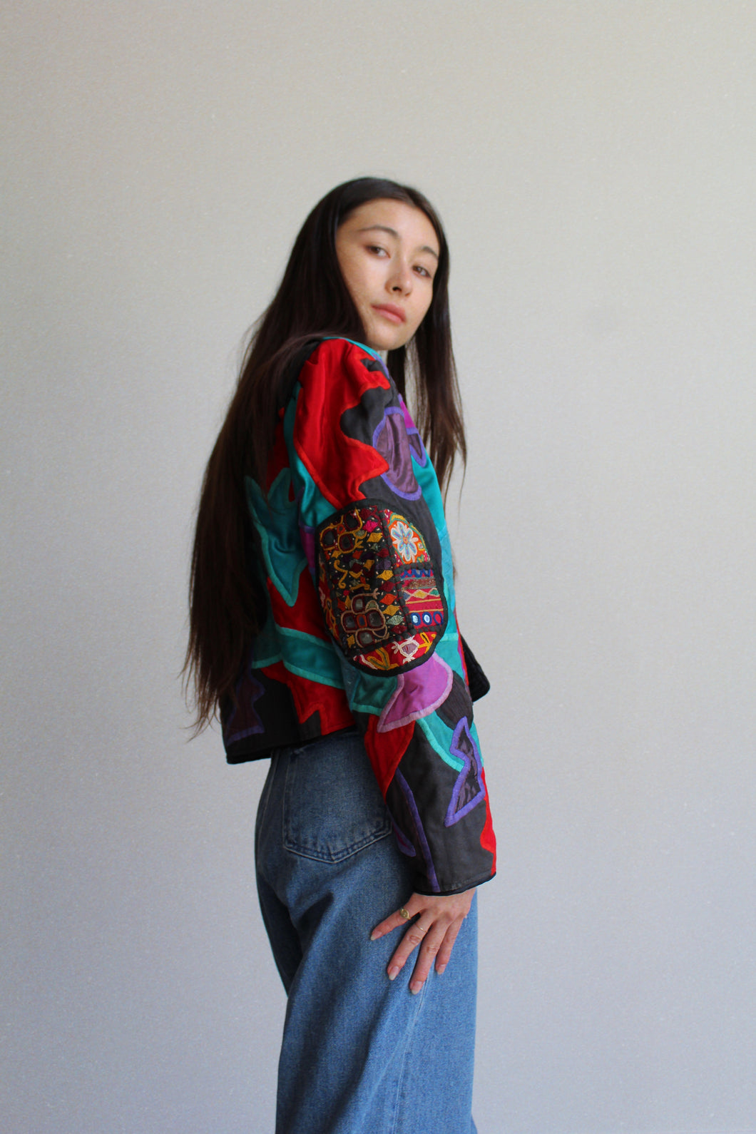 1980s Cropped Patchwork Jacket by Judith Roberto