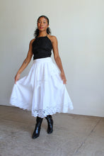 Load image into Gallery viewer, 1980s White Irish Linen &amp; Lace Cutout Skirt
