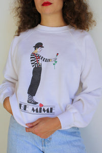 Vintage Be Mime White Raglan Sweatshirt