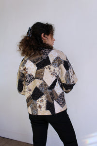 1990s Cotton Patchwork Home Sewn Open Jacket