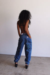1980s Guess by Georges Marciano Painted Cowgirl Jeans