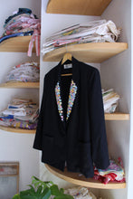Load image into Gallery viewer, 1980s Button Embellished Black Blazer