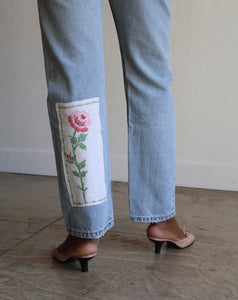 Blooming Rose Vintage Patchwork Levi's 505