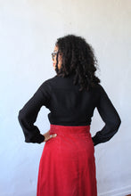 Load image into Gallery viewer, 1940s Black Crepe Button Up Blouse