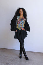 Load image into Gallery viewer, 1970s Black Gauze Poet Blouse