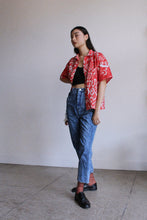 Load image into Gallery viewer, 1980s Abstract Print Boxy Button Down