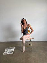 Load image into Gallery viewer, 1980s Deadstock Christian Dior Beachwear Silver Metallic Rose Print Swimsuit