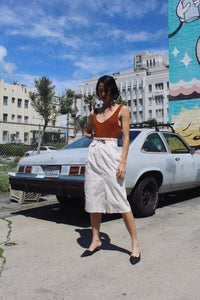 1970s White Corduroy Skirt