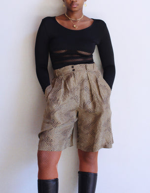Silk Snakeskin Shorts
