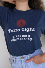 Load image into Gallery viewer, Vintage Terra-Light Gives Me a Warm Feeling Blue Tee