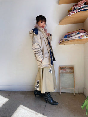 1970s Khaki Hooded Puffer Jacket