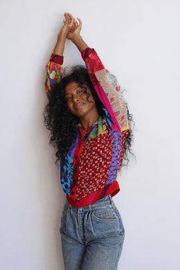 1990s Nature Print Patchwork Blouse