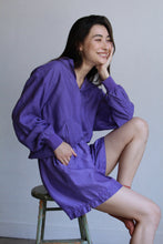 Load image into Gallery viewer, 1980s Purple Silk Pullover &amp; Shorts Set
