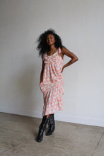 Load image into Gallery viewer, 1970s Heart Print Ruffle Maxi Dress