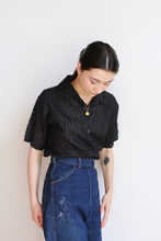 Load image into Gallery viewer, 1990s Black Silk Ribbon Blouse