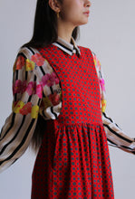 Load image into Gallery viewer, Red Corduroy Jumper Dress