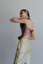 Load image into Gallery viewer, 90s Chartreuse Silk Plaid Trousers