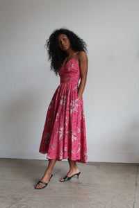 1970s Pink Batik Sundress