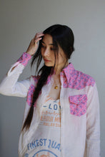 Load image into Gallery viewer, 1970s Pink Block Print Western Shirt