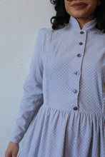 Load image into Gallery viewer, 1970s Laura Ashley Periwinkle Calico Print Corduroy Dress