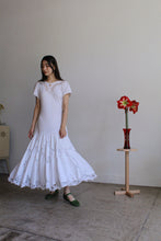 Load image into Gallery viewer, 1980s White Lace Jersey Knit Dress