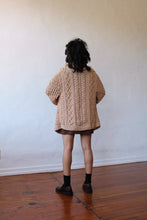 Load image into Gallery viewer, Vintage Chunky Hand Crocheted Pom Pom Cardigan Sweater