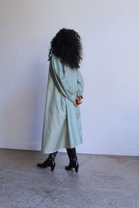 1970s Sage Green Nylon Trench Coat