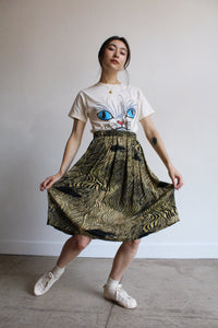 Silk Abstract Animal Print Skirt