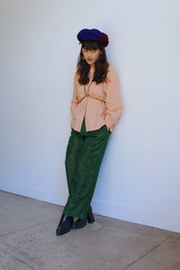 1980s Tri-Colored Wool Beret with Tassel