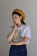 Load image into Gallery viewer, Vintage Mustard Yellow Crochet Knit Beret