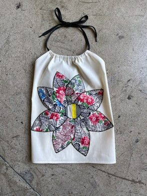 Feed Sack Flower Halter Top - XL