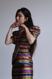 Jewel Silk Striped Suit
