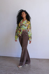 1990s Floral Crop Blouse