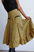 Load image into Gallery viewer, 1980s Yellow &amp; Black Striped Skirt