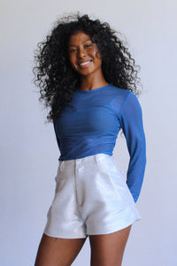 2000s Silver Lurex Shorts