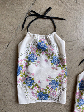 Blue Rose Hankie Halter Tops | Large