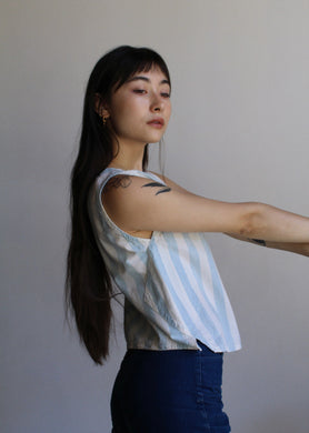 Chambray Striped Cotton Tank