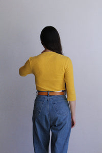 1980s Knit Sunshine Yellow Sweater
