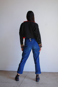 1980s Black Beaded Bolero Jacket