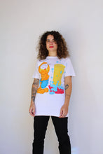 Load image into Gallery viewer, Vintage Garfield Hates Dishes Hand Drawn White Tee