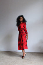 Load image into Gallery viewer, 1980s Red Rose Dress Set