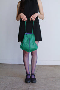 1980s Green Contrast Leather Purse