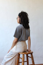 Load image into Gallery viewer, 1990s Gunmetal Metallic Grey Button Up Blouse
