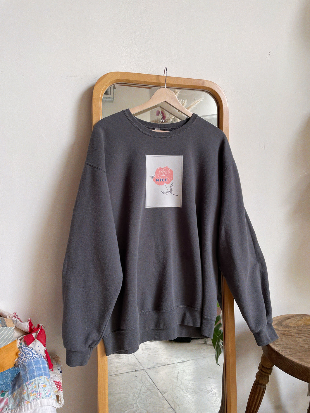 Primary Rose Sweatshirt Charcoal Grey